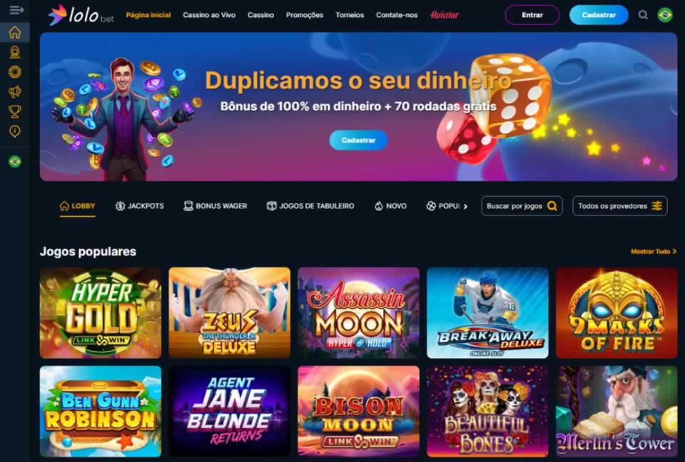 O catálogo da plataforma contém jogos desenvolvidos por grandes fornecedores que são reconhecidos pela justiça e segurança dos seus jogos, pelo que é totalmente seguro jogar qualquer jogo fornecido pela bet365.comqueens 777.comlvbet.